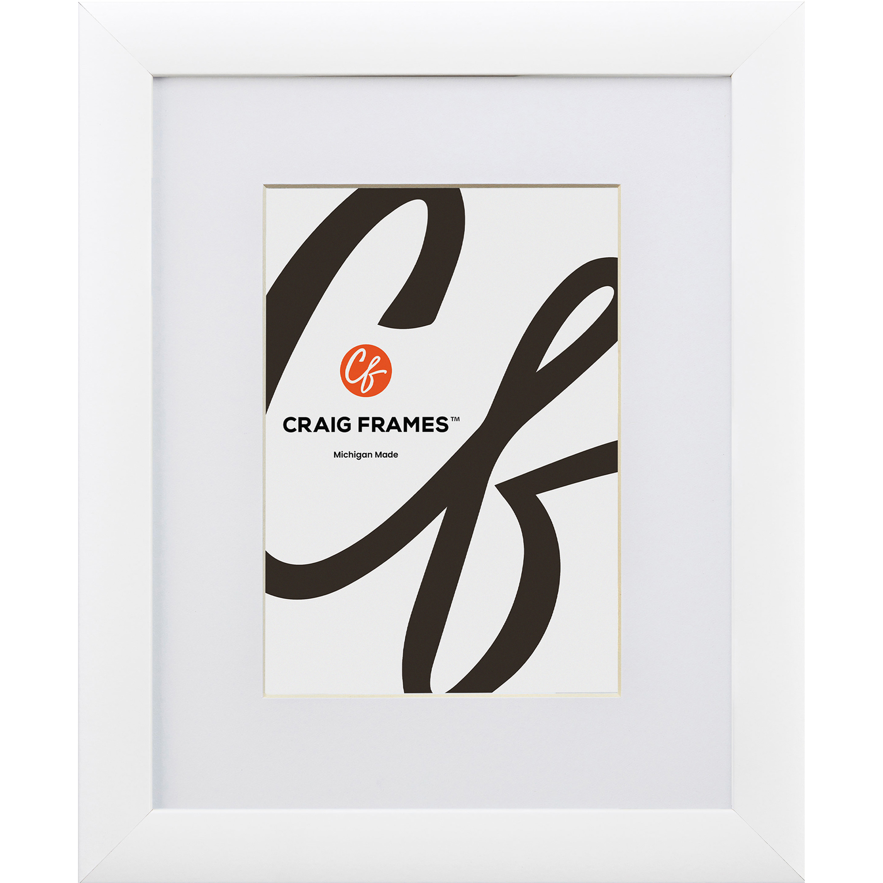 Craig Frames 23247812 10x13 White Picture Frame Matted To Display