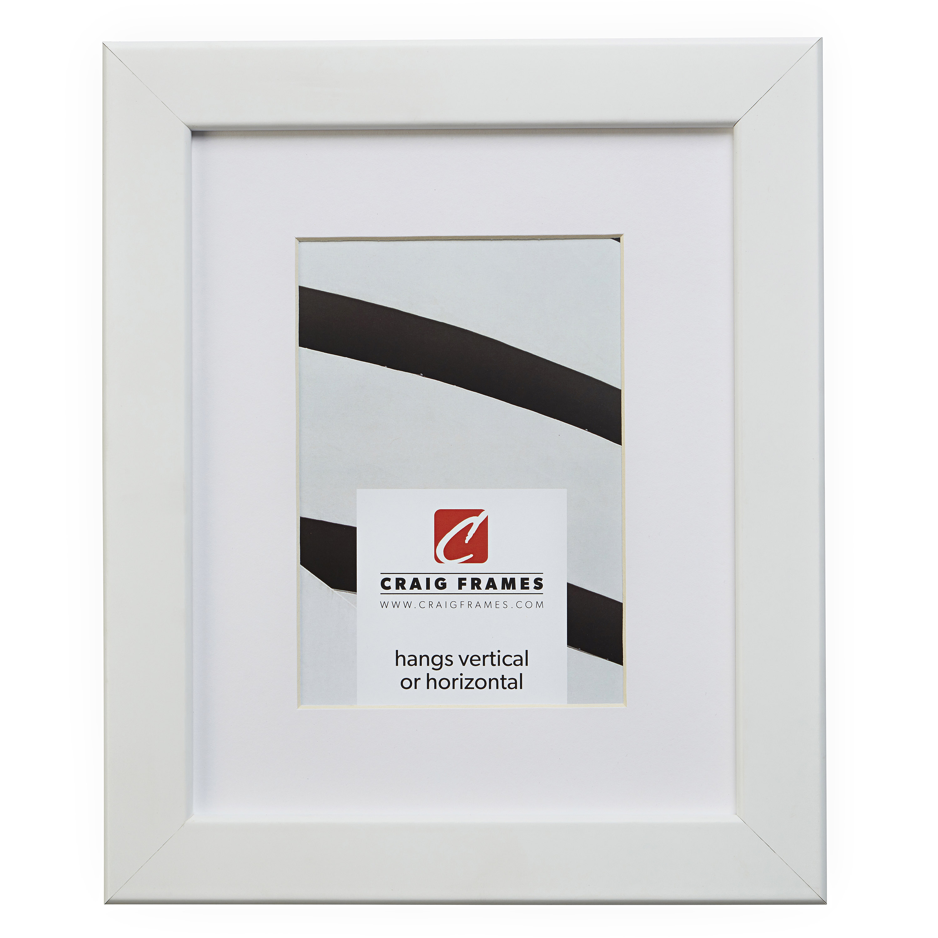 Craig Frames 26267 20x20 White Picture Frame Matted To Display A